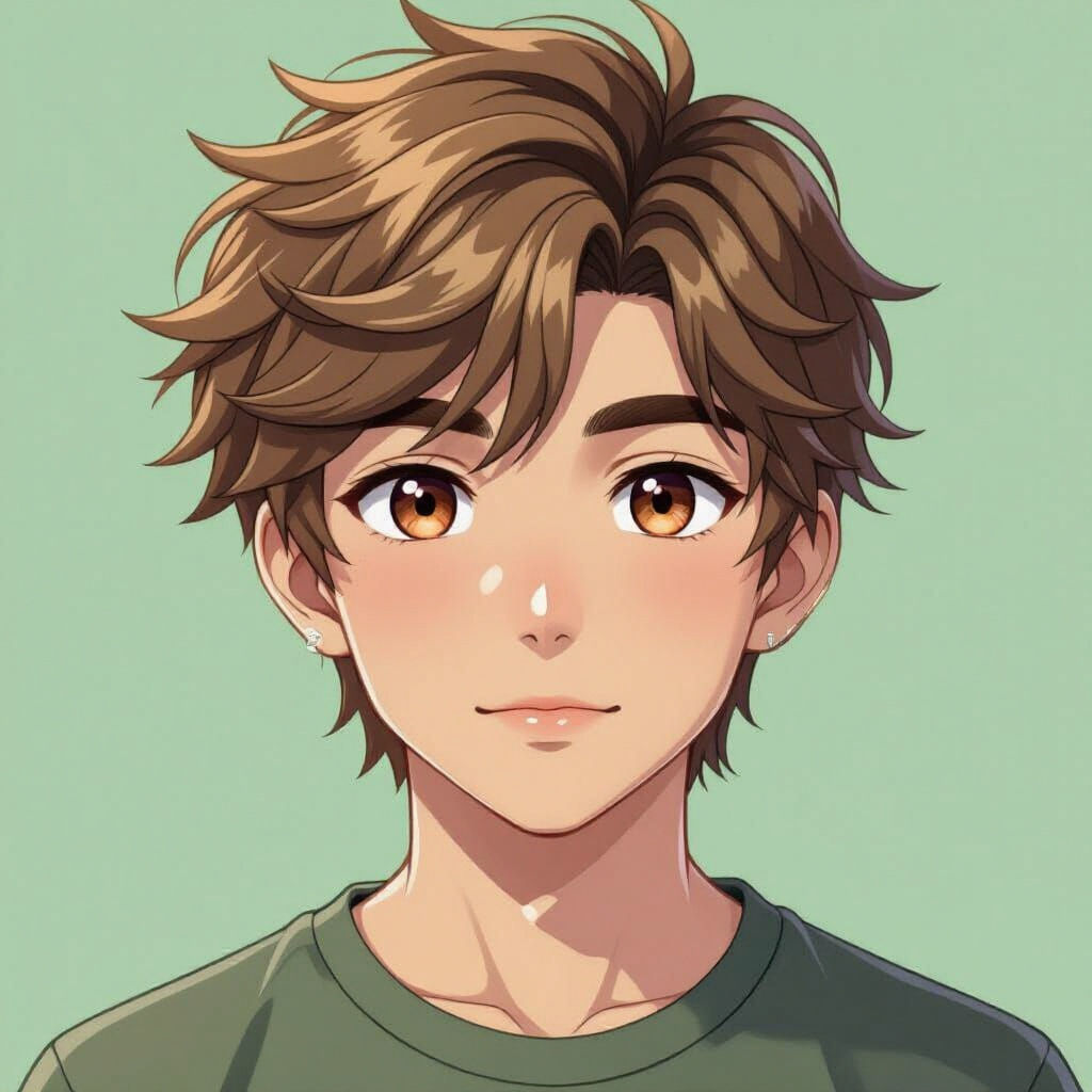 Anime Style Portrait of a Young Man