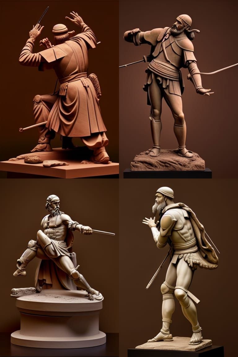 Sun Tzu Sculpture in Michelangelo Style