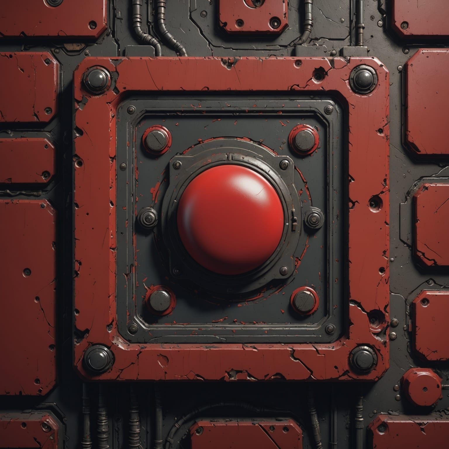 Fantastical Red Button in a Splash Screen Aesthetic