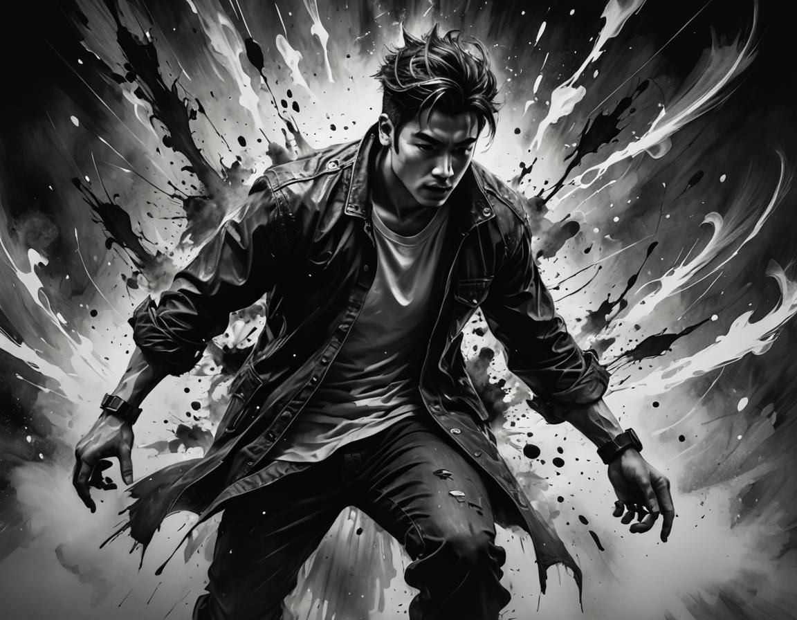 Desperate Plea: Modern Ink Action Painting in Blender