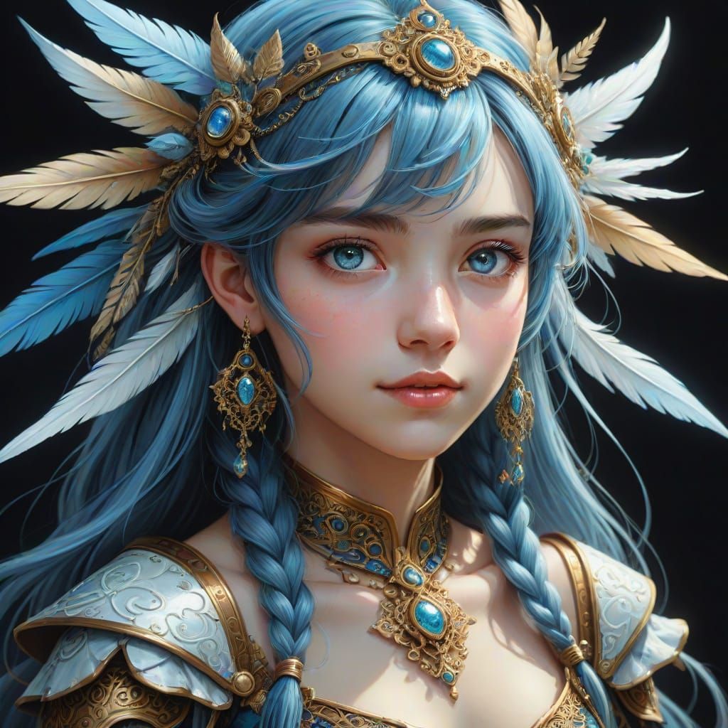 Ethereal Fantasy Portrait in Vivid Colors