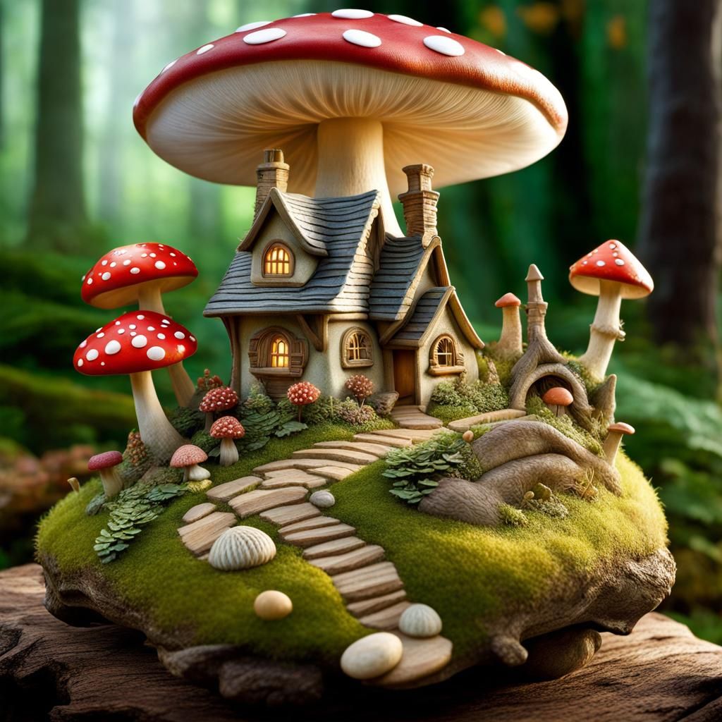 A Red Mushroom Pixie's Home