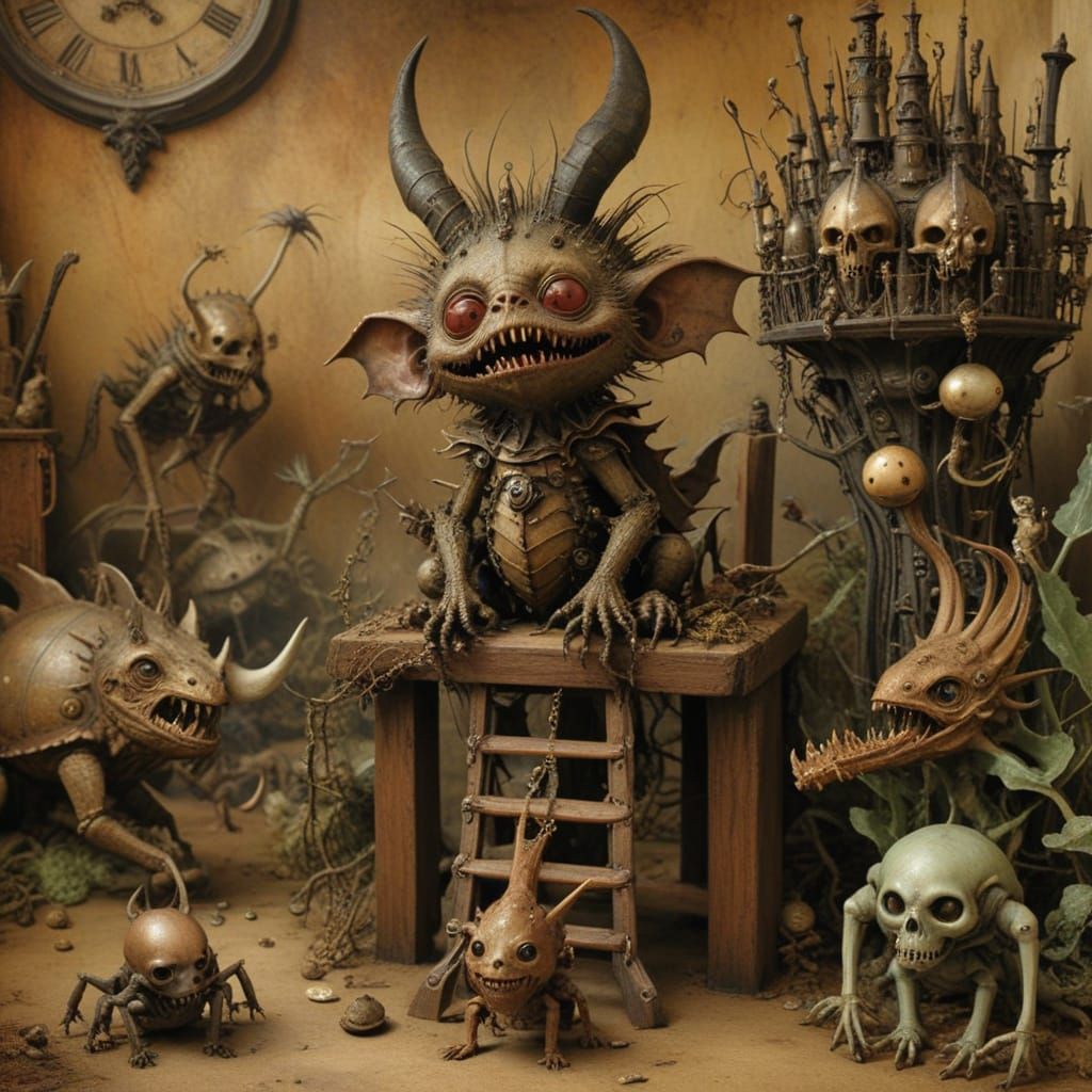 Steampunk Chibi Monster in Cryptid Wonderland