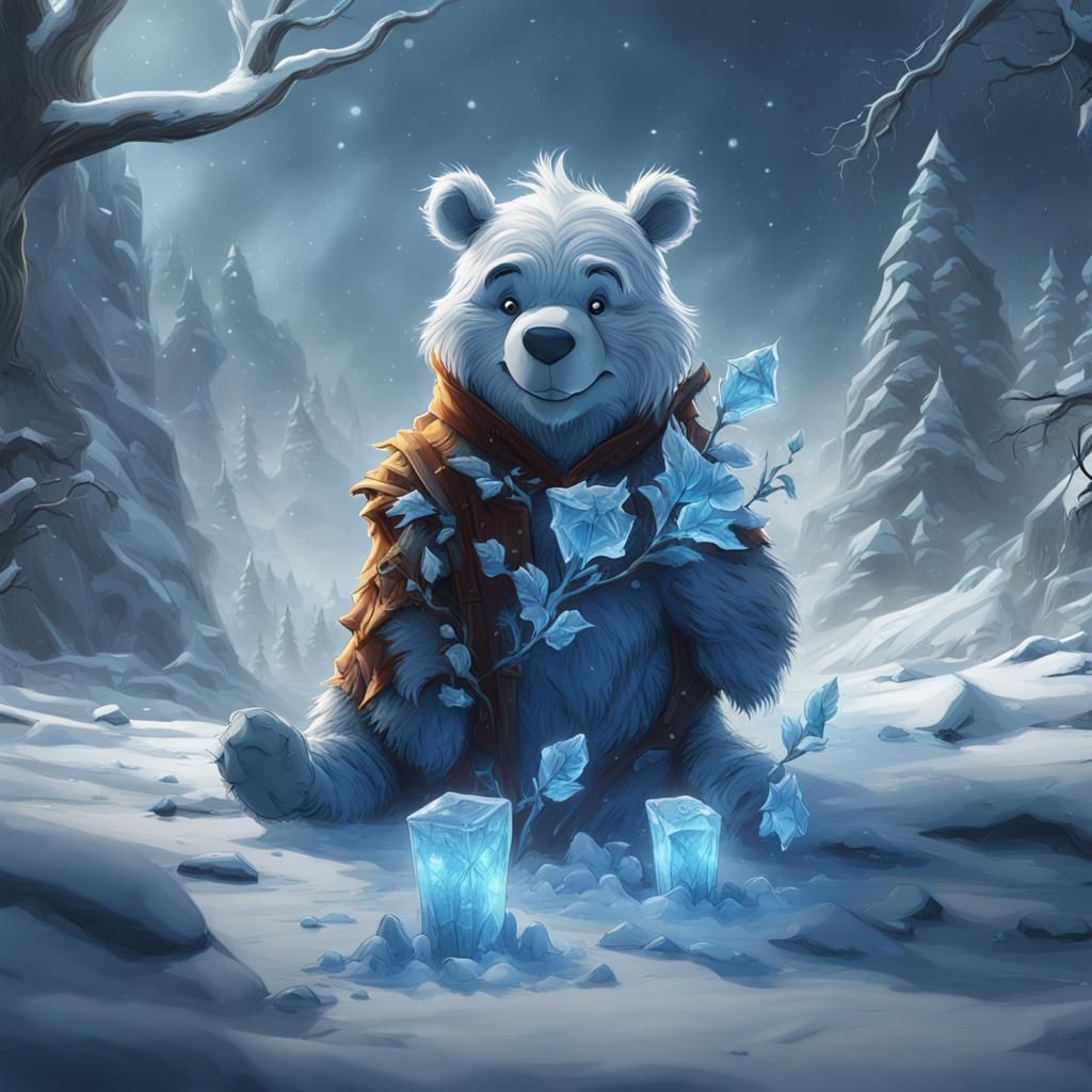 Winnie the Pooh as Killer Frost: Fantasy Concept Art