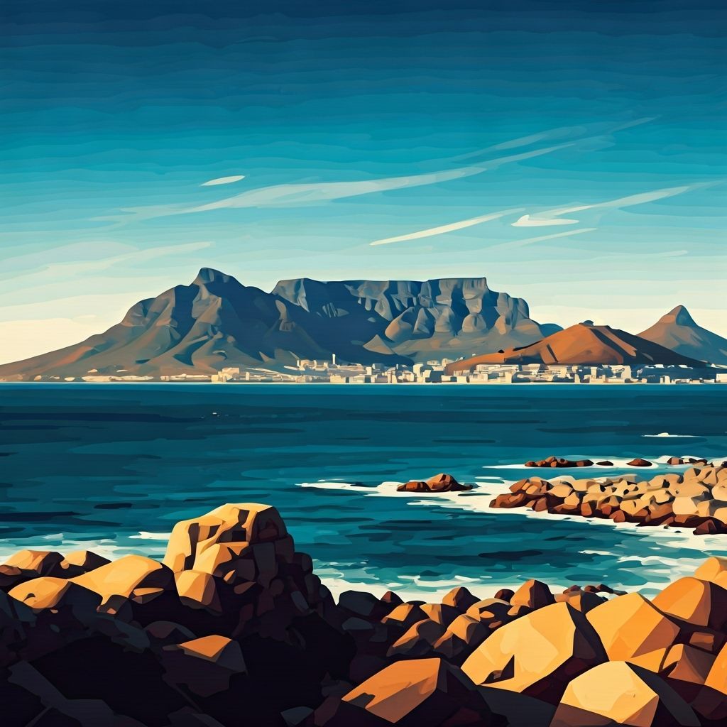 Table Mountain, South Africa, seen from the sea