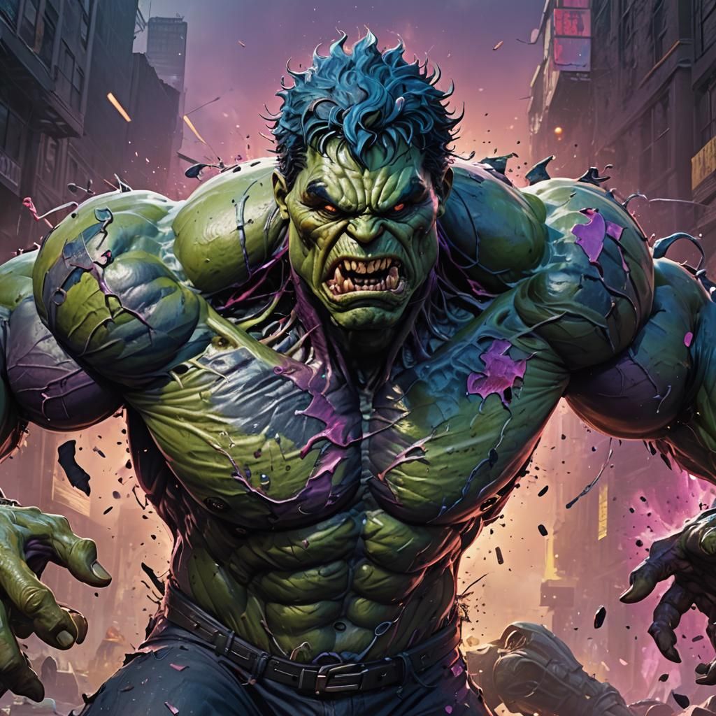 Grotesque Hulk Zombie Hybrid in Dark Fantasy Style