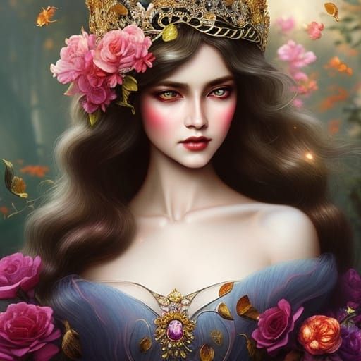 Romantic Cinderella Portrait in Hyperrealistic Style