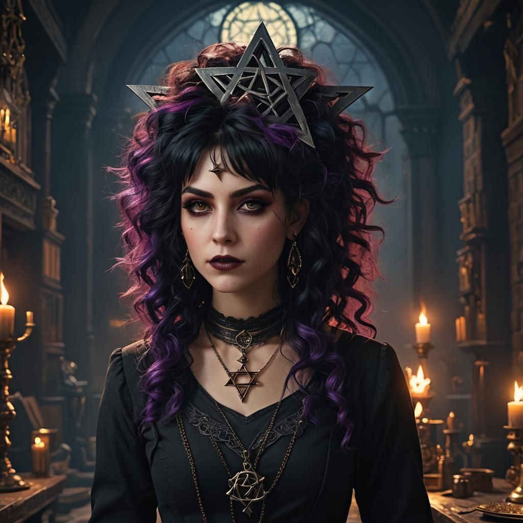 Jewish Goth Vampire with Star of David in Detailed Painting