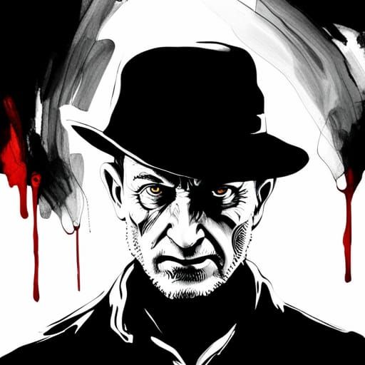 Hyperrealistic Freddy Kruger Portrait with Red Eyes