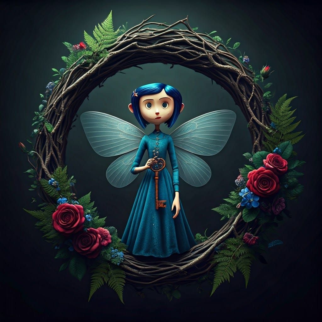 Coraline with Ethereal Wings in Deathly Hollow