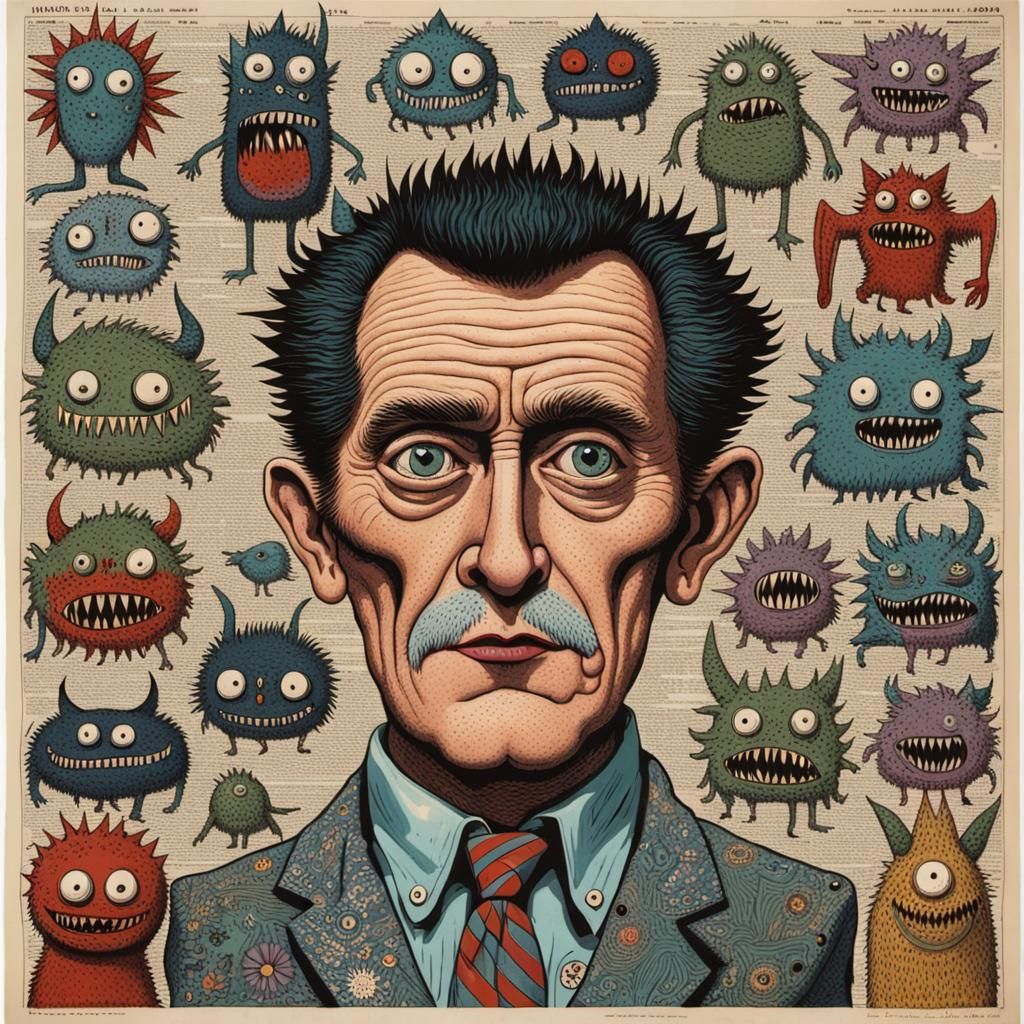 Monster Identification in Howard Finster Style