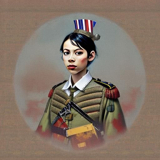 British Grenadier Portrait in Mixed Artistic Styles