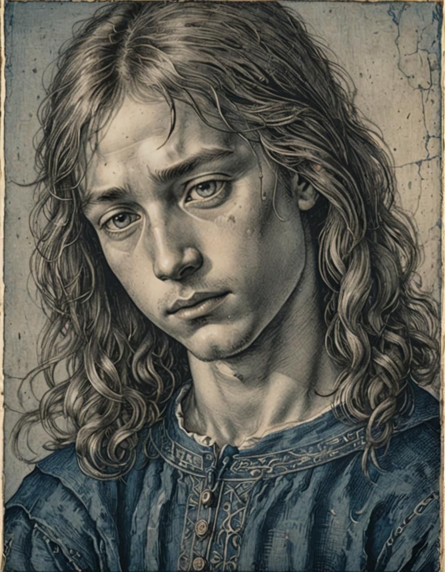 Renaissance Style Portrait of a Boy in Chiaroscuro