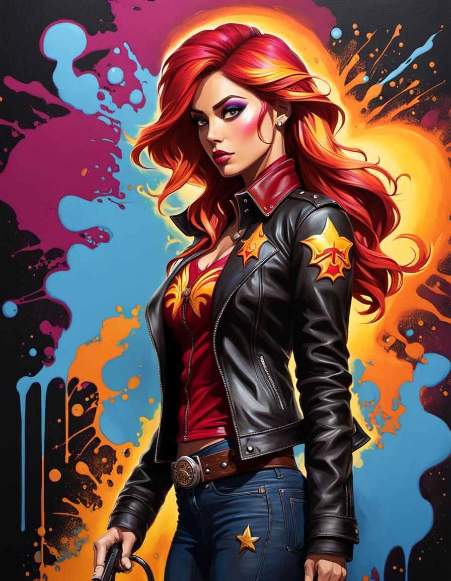 Sunset Shimmer: Graffiti Style Splash Art