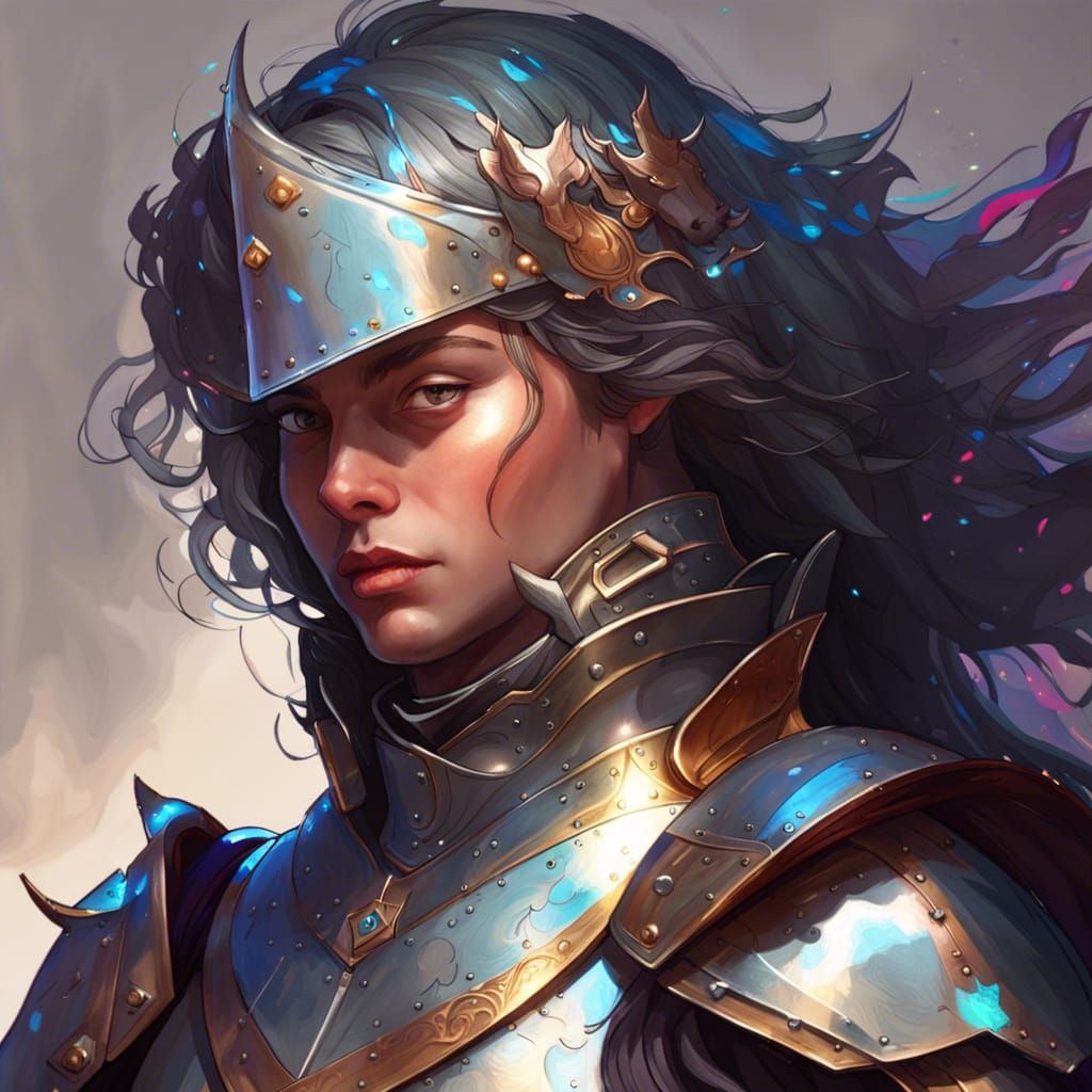 Armored Knight Portrait in Hyperdetailed Style