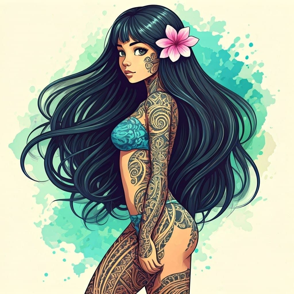 A Hawaiian teenage girl