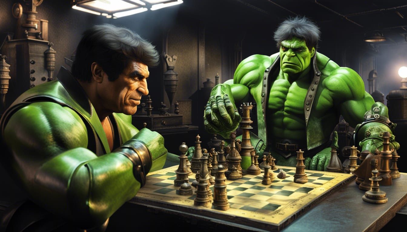 Lou Ferrigno as the Incredible Hulk Engages in Steampunk Che...