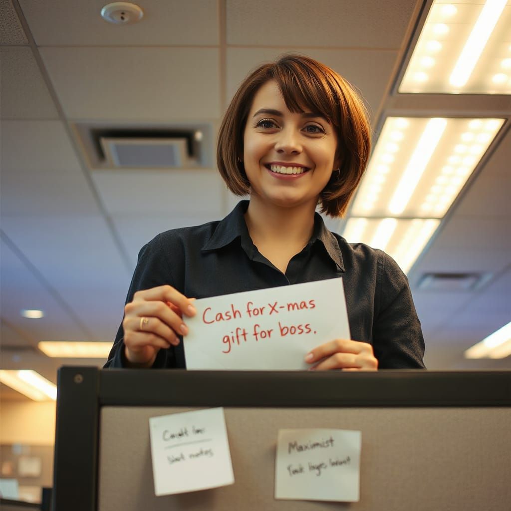 Office Worker Asks Coworker for Christmas Gift Money in a Di...