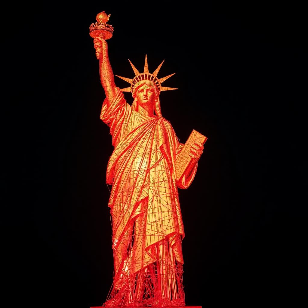 Statue of Liberty with String Texture