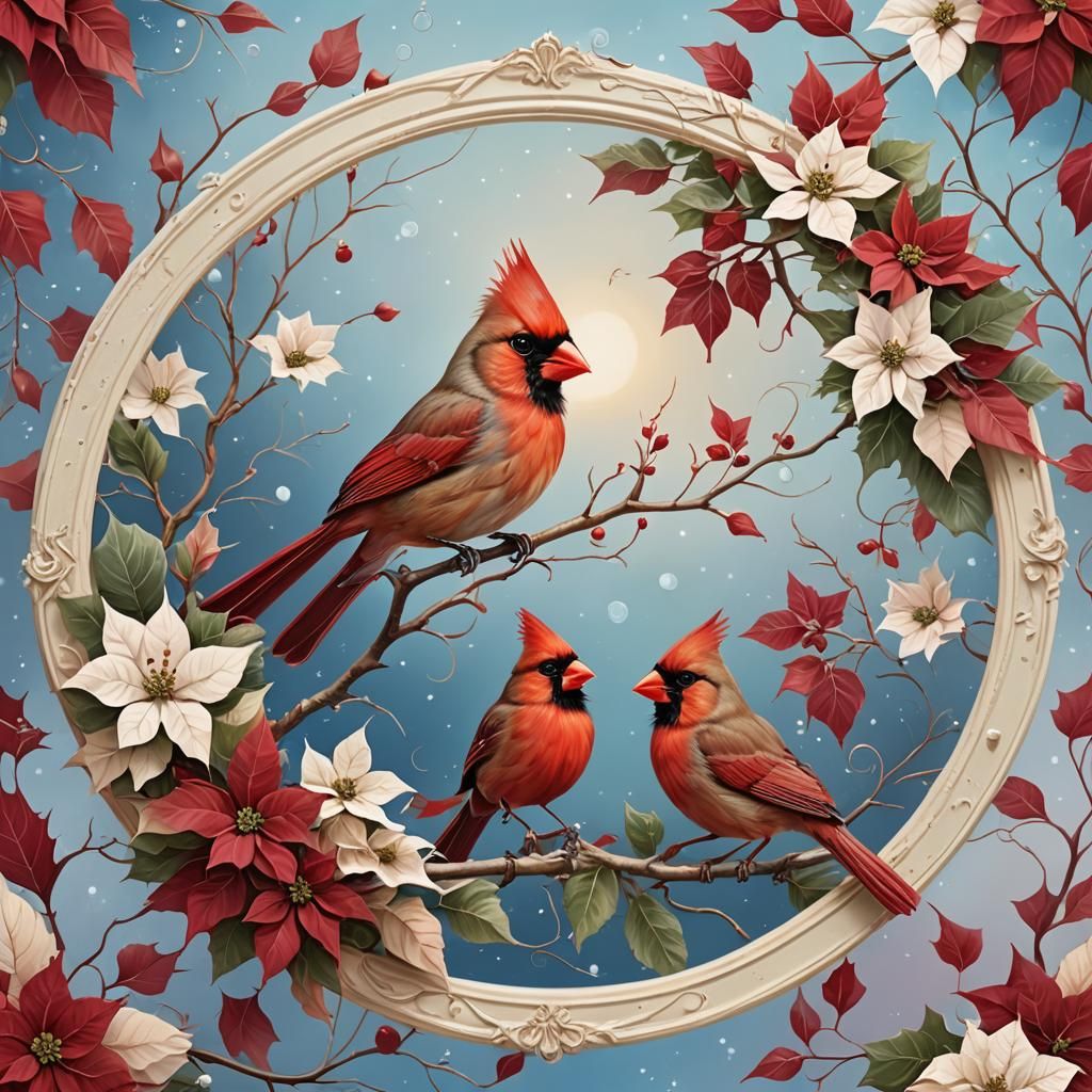 Christmas Cardinal Frame