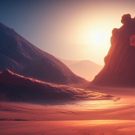 Dolphin on Mars: Detailed Matte Painting
