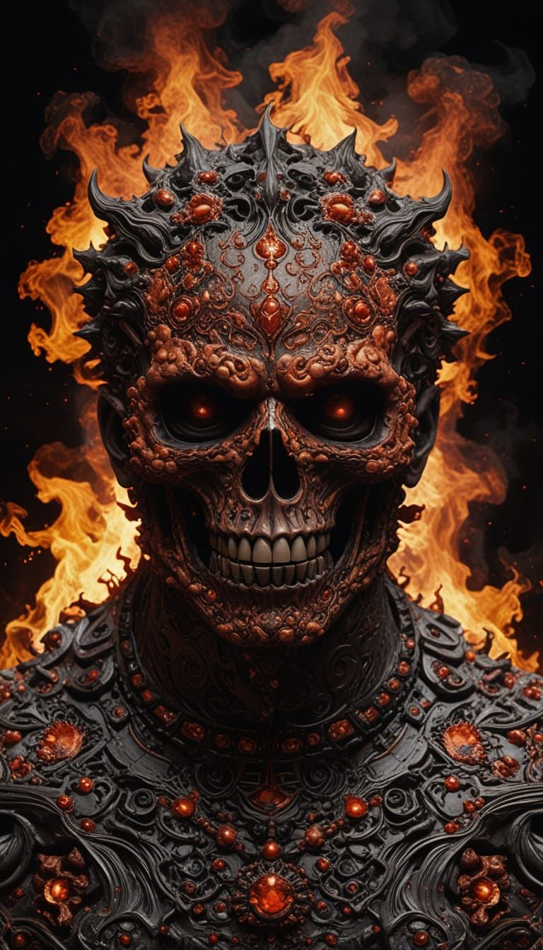 Cyberpunk Renaissance Horror Scene with Demonic Creatures