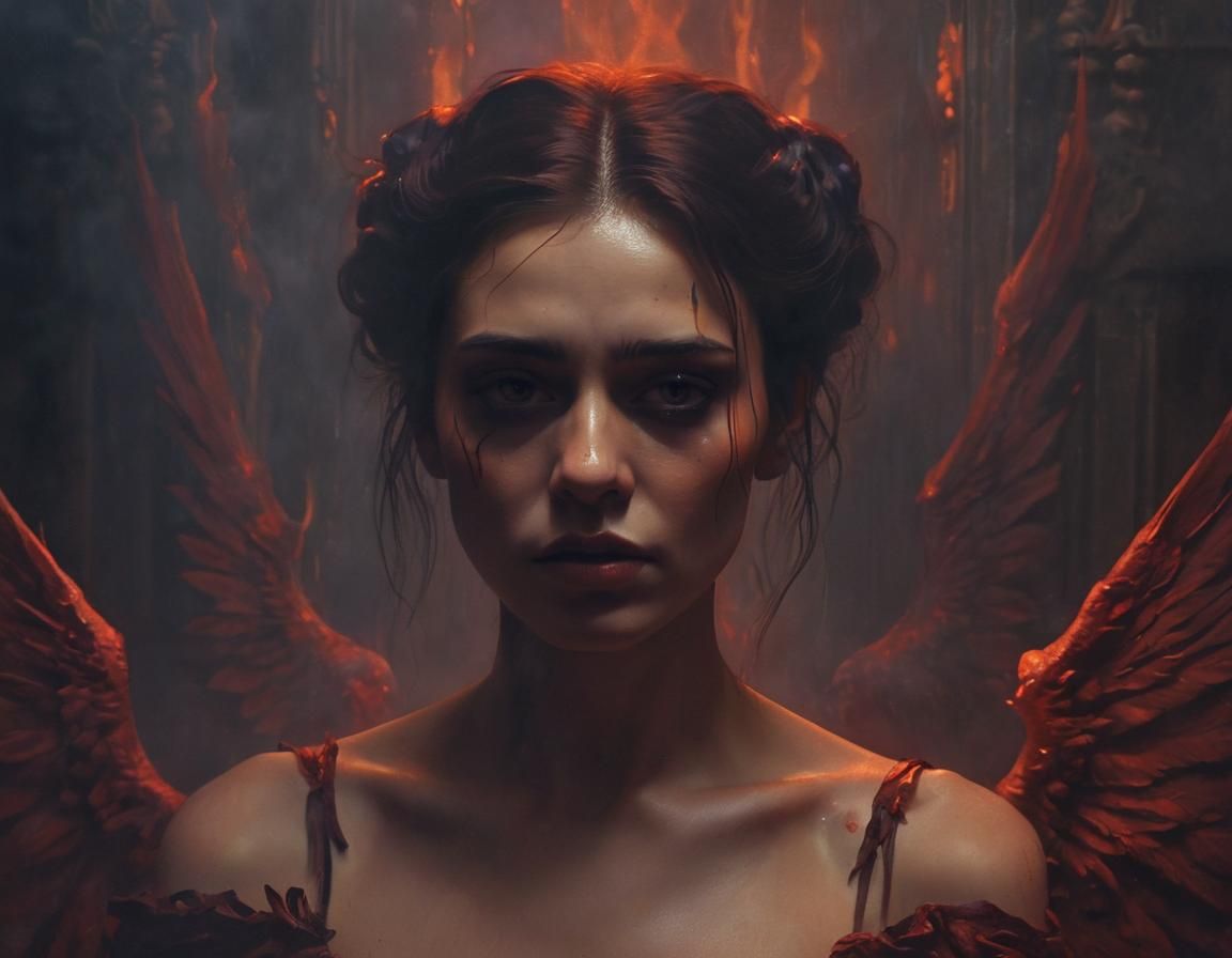 Demonic Woman Greets Souls at Hell's Gate