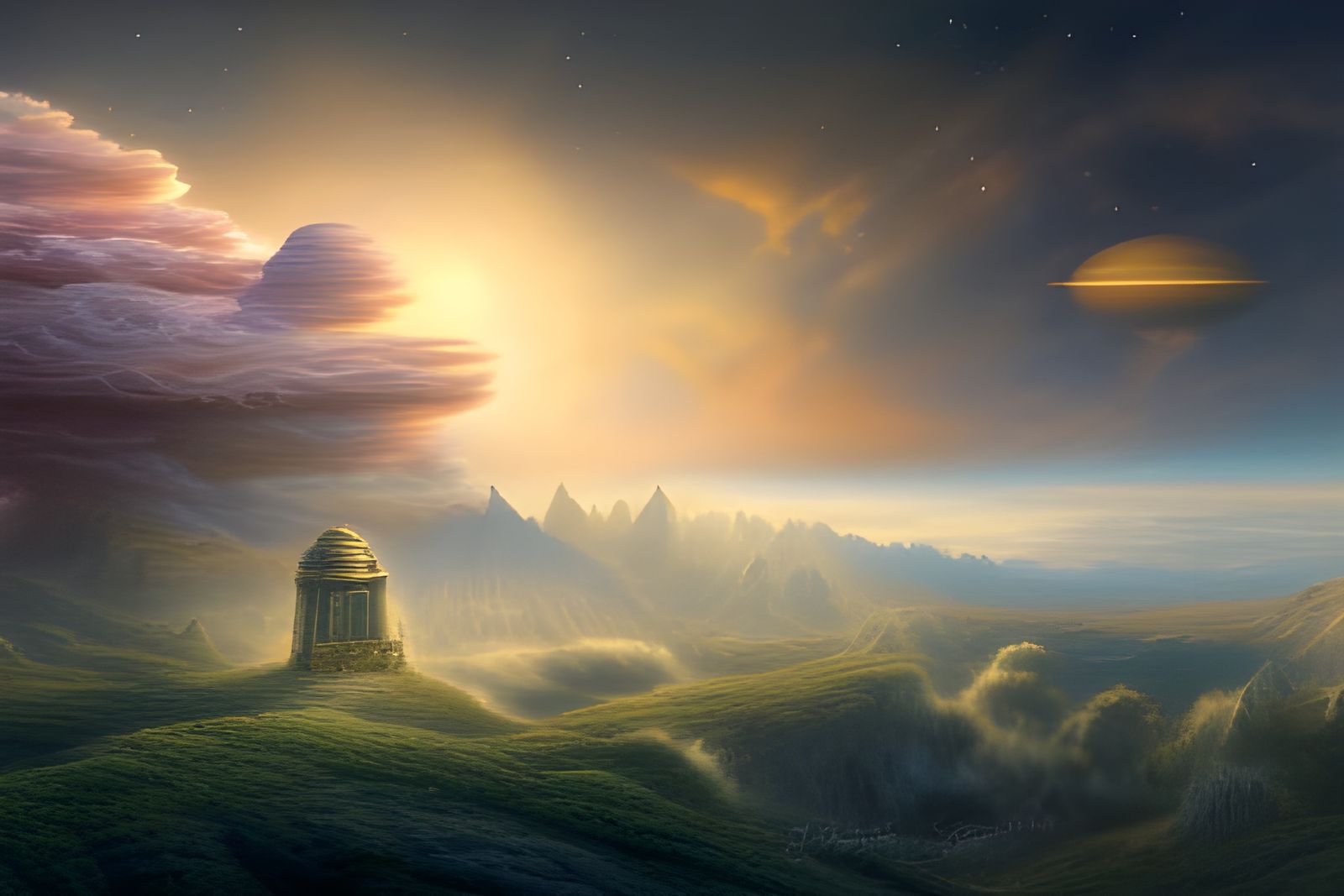 Celestial Cloud Palace: A Fantasy Landscape