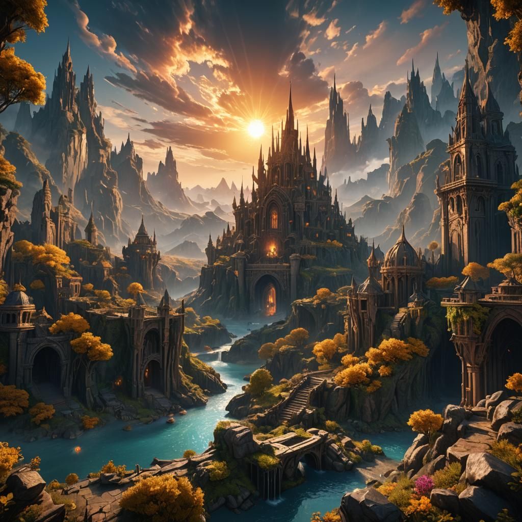 Detailed Matte Painting of a Fantastical Sun