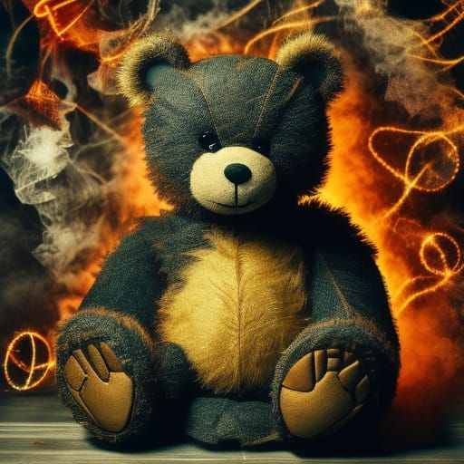 Sinister Teddy Bear Illustration