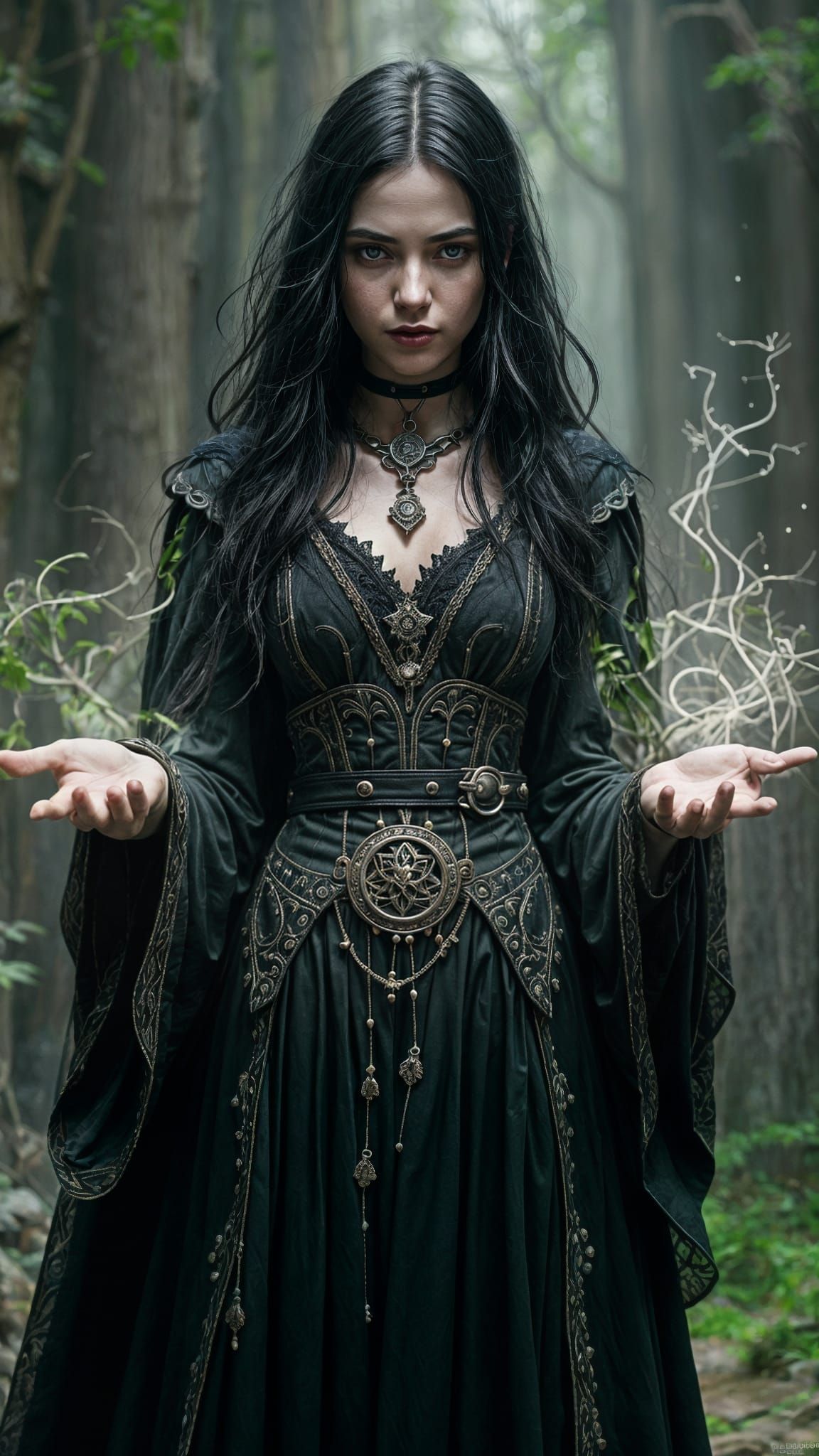 Dark Fantasy Maiden in Medieval Attire