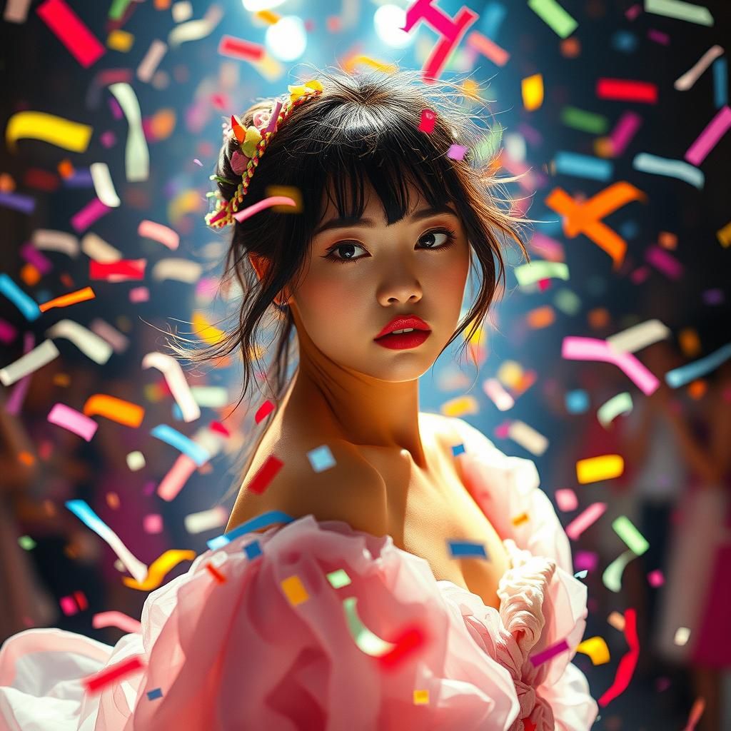Exploding Confetti: Harajuku Girl in Fashion Show