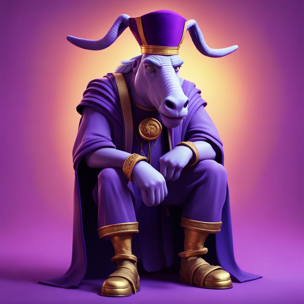 King Midas Hides Donkey Ears: 3D Digital Art
