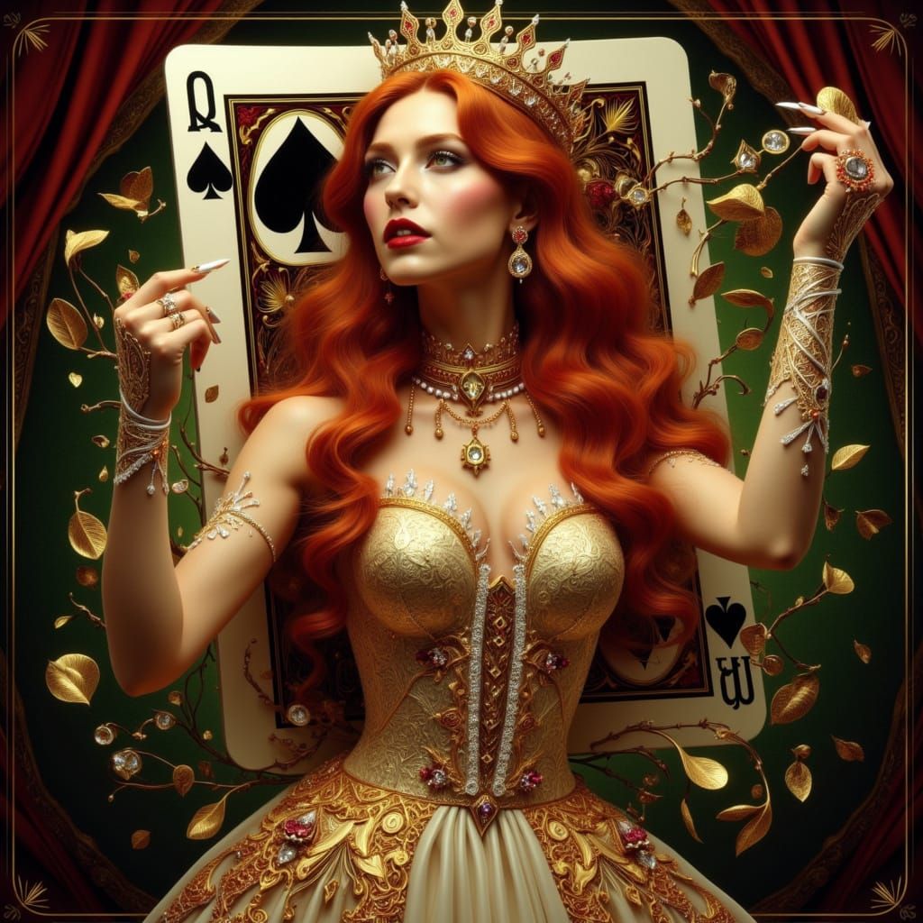 Regal Imperatrice in Early 20th-Century Opulence with Fiery ...