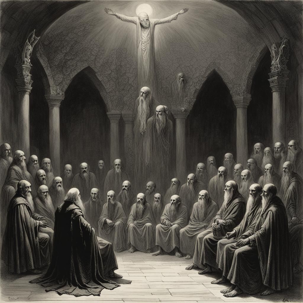 Horror Council of Elders in Gothic Style