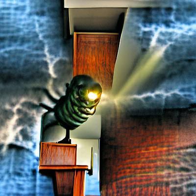 Eerie Figure in Flickering Light: Looming Threat
