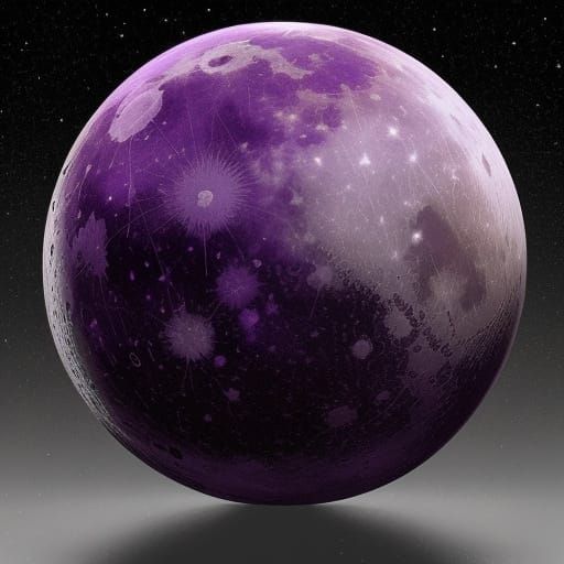 Mystical Amethyst Landscape Under Golden Moonlight