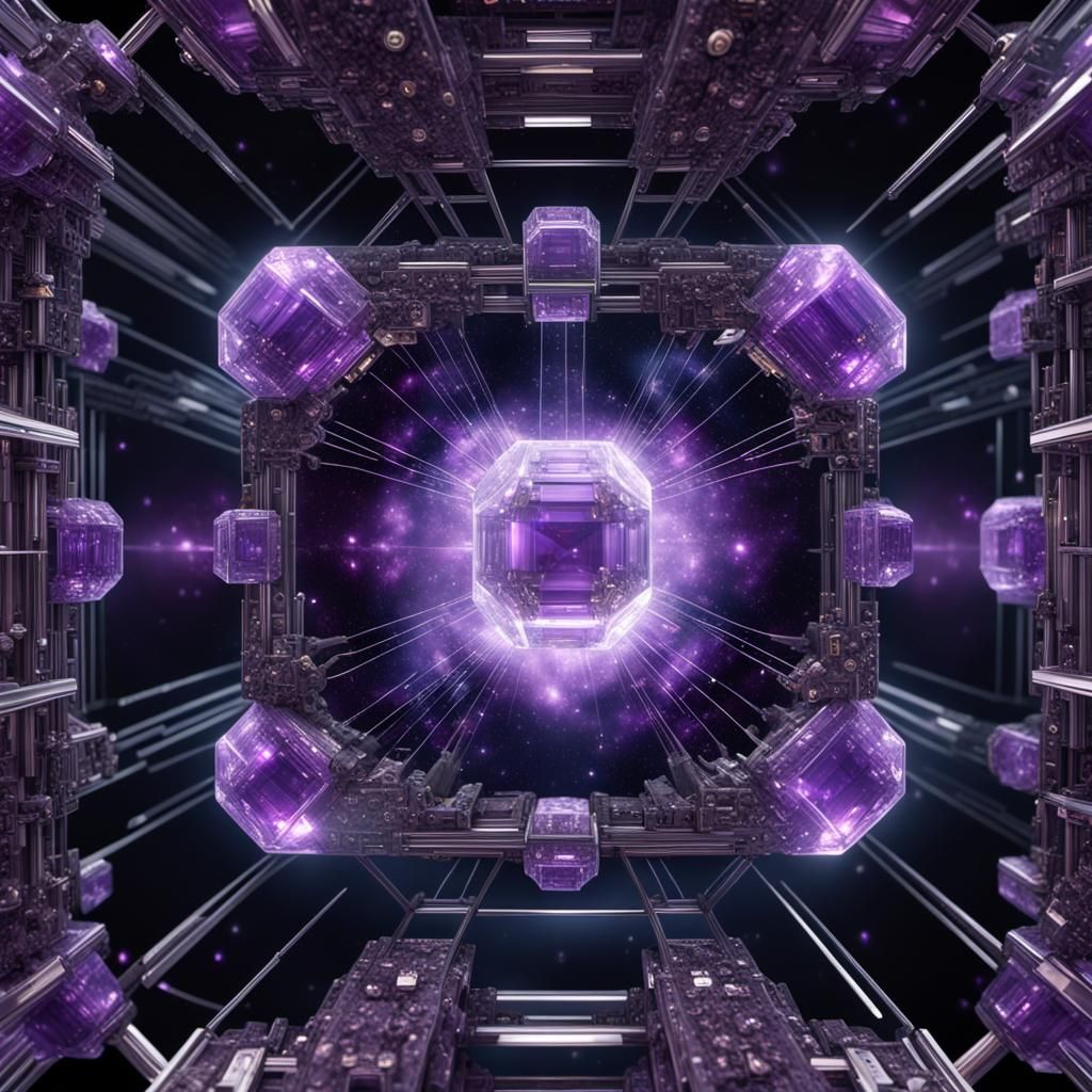 Quantum Computer Simulates Universe in Amethyst Texture