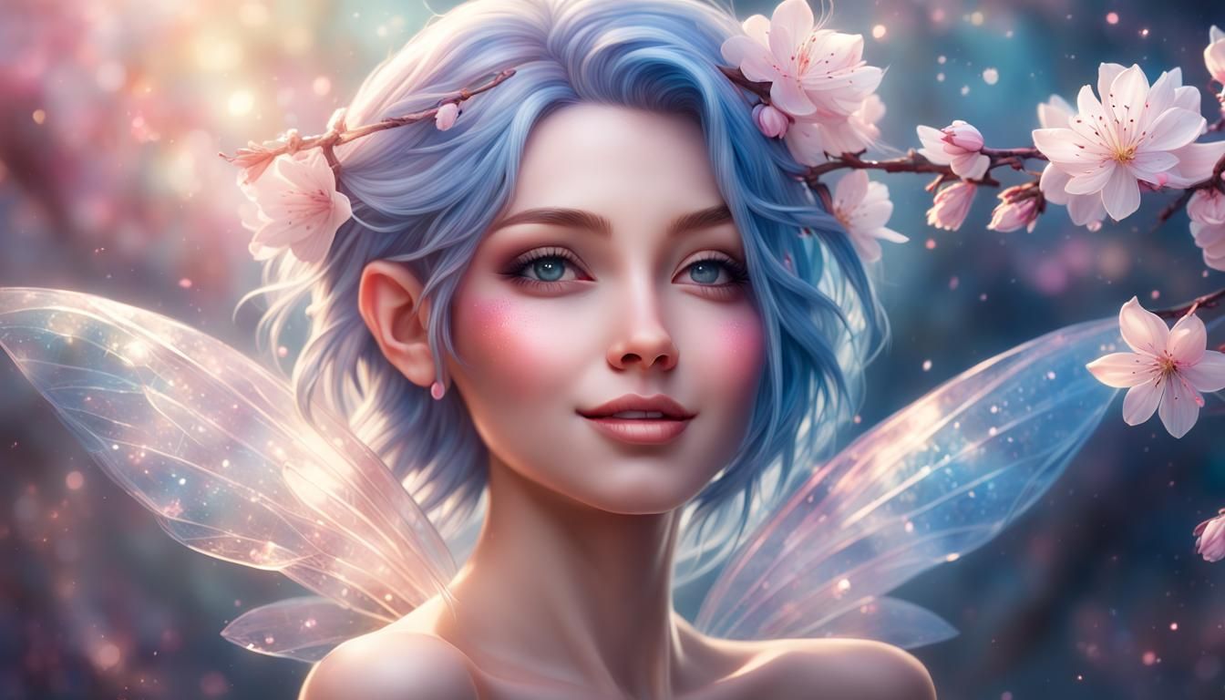 Smiling Fairy Portrait in Kostic Style, 8K