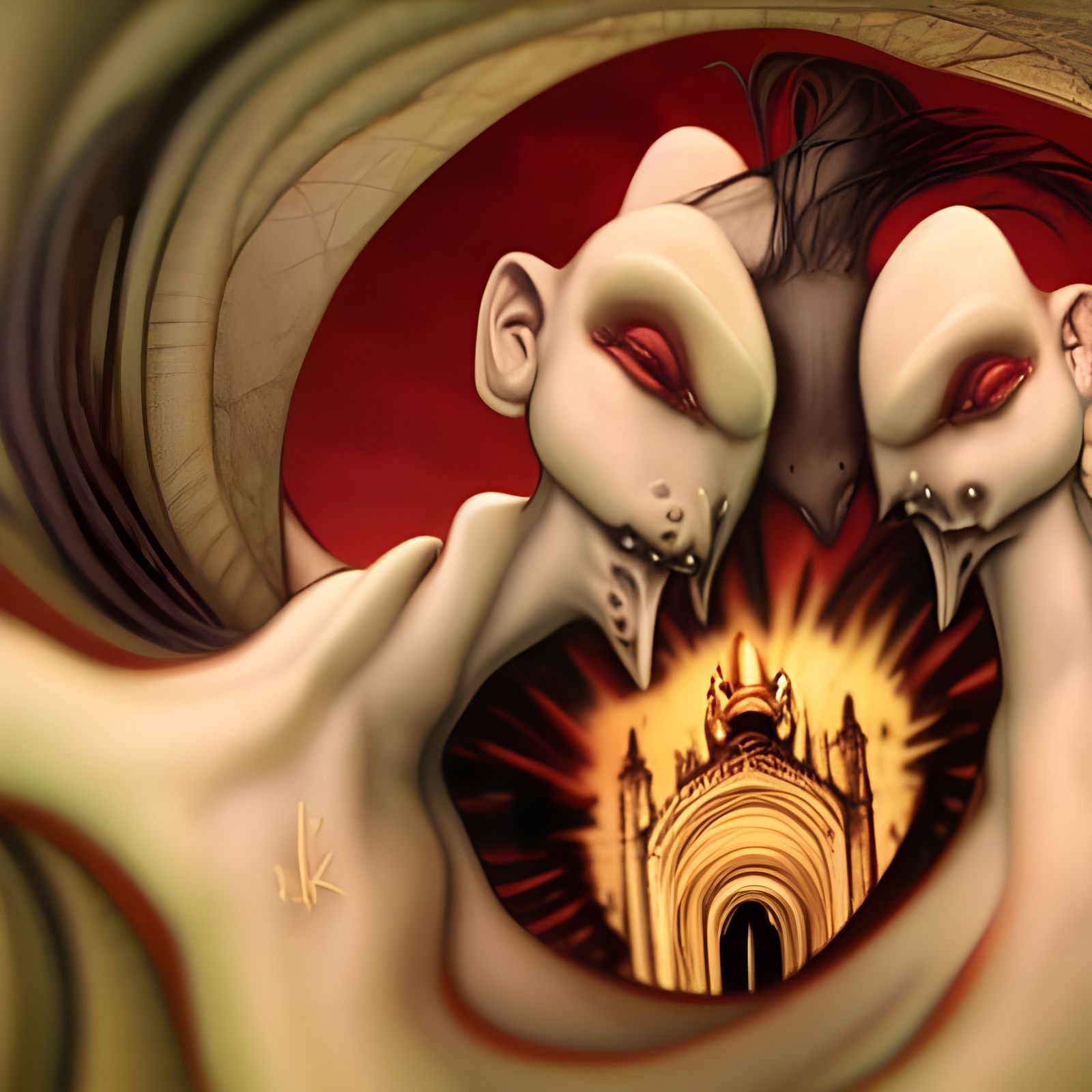 Detailed Cartoon Dragons in Soft Light, Digital Art