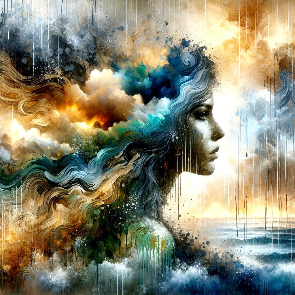 Sunlight and Rain: Double Exposure Portrait