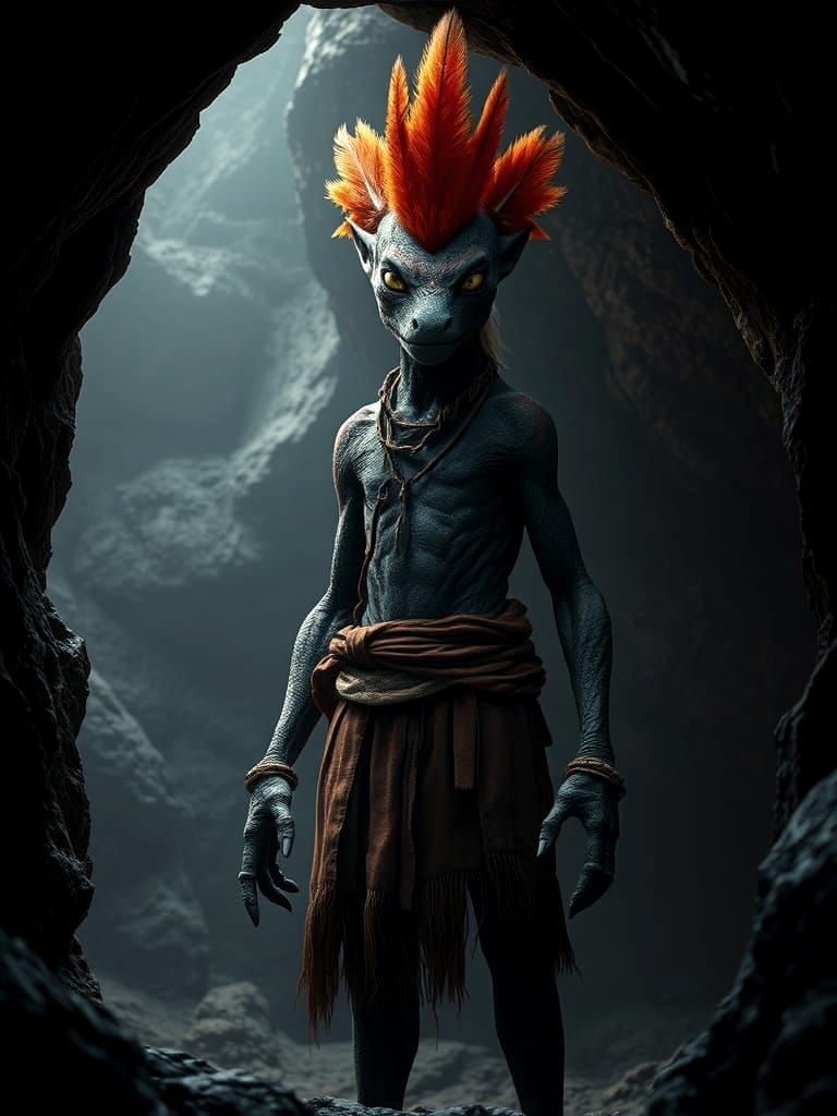 Ethereal Cave Guardian in Dark Fantasy Realism