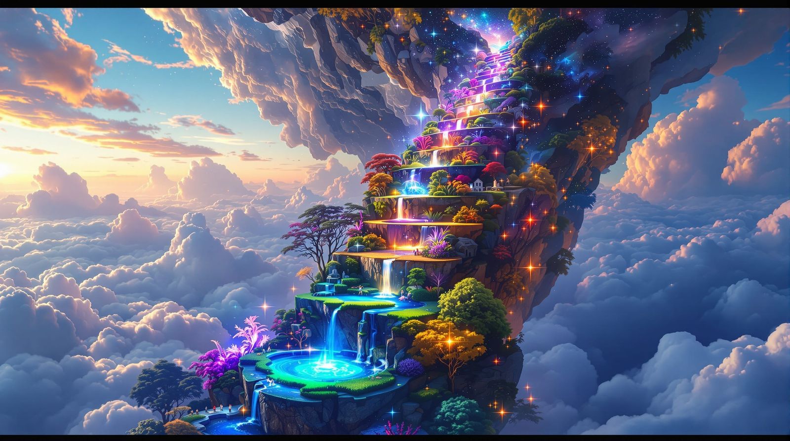 Infinite Staircase of Worlds: Hyperrealistic Surrealism