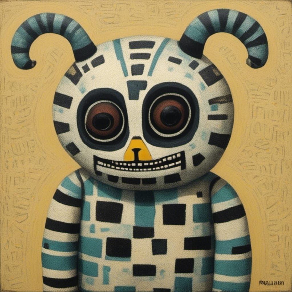 Dubuffet Style Doll Art