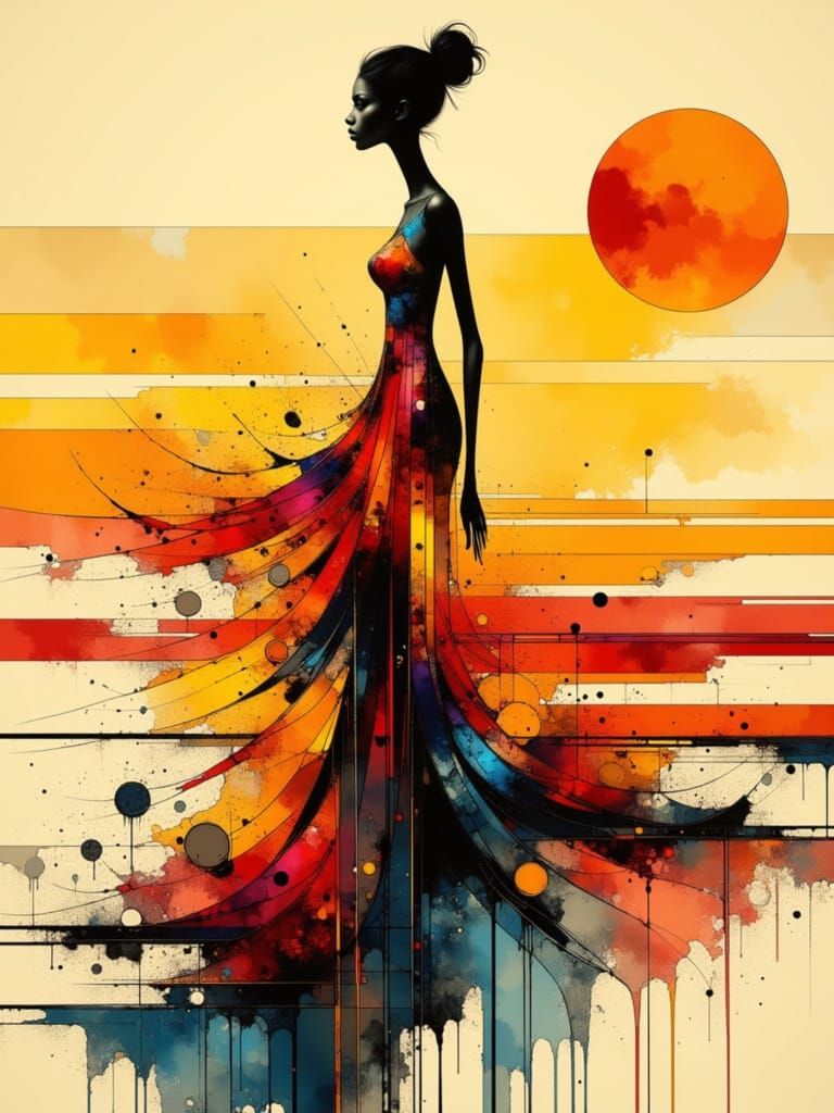 Abstract Female Figure in Digital Art Style