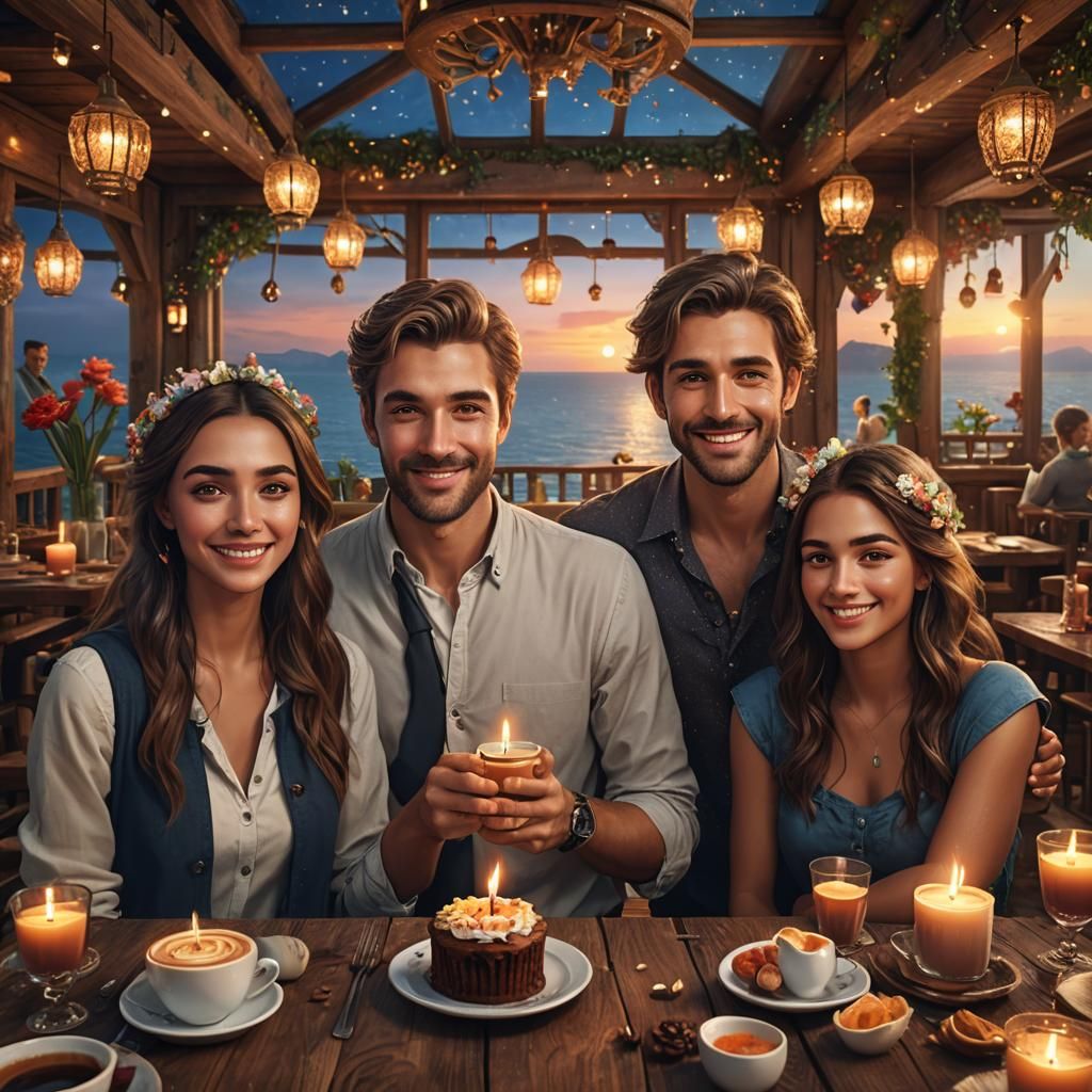 Friends Celebrate Friendship Day in Magical Restaurant