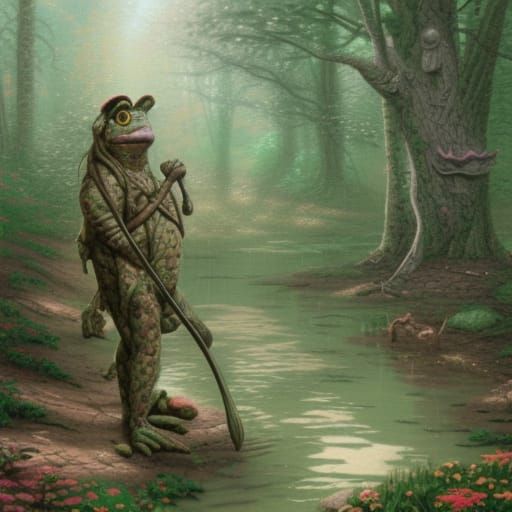 Ethereal Frog Warrior in Camouflage