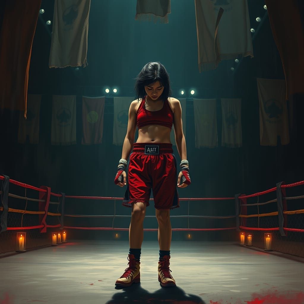 Muay Thai Fighter's Heartbreak in a Faded Arena