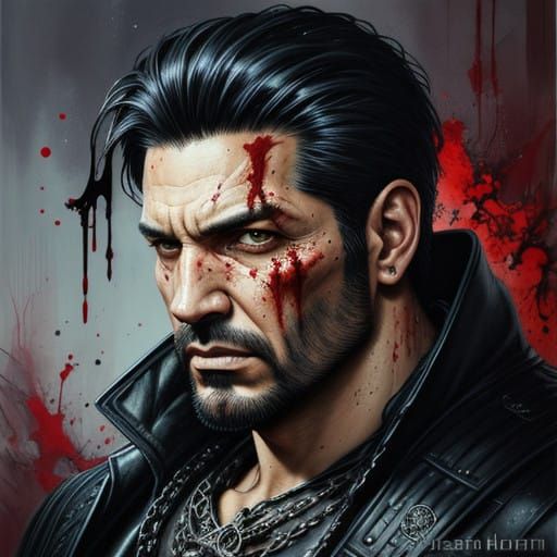 The Punisher in Photorealistic Comic Book Style