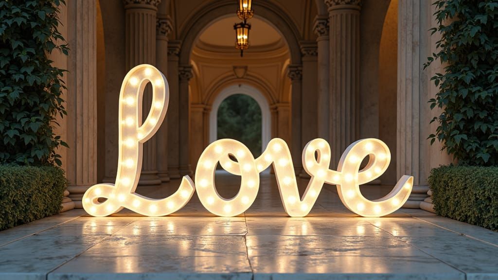 Crystal LOVE Calligraphy Art Monument